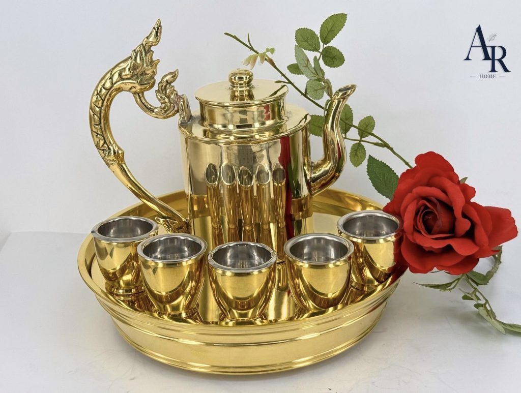 Naga Tea/Coffee Pot cast brass set